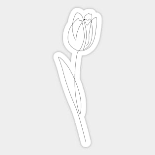 Single Tulip Line Sticker